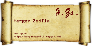 Herger Zsófia névjegykártya
